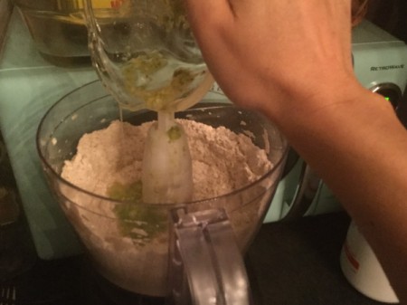 adding lemon juice to processor