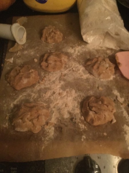 forming scones on baking paper