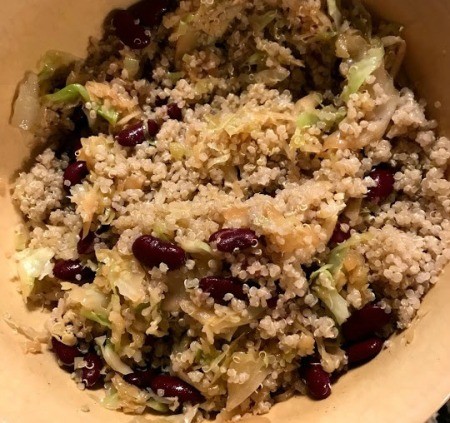Cabbage and Kidney Bean Quinoa in bowl