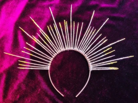 Sun Goddess Headdress - paint the reverse side and allow to dry