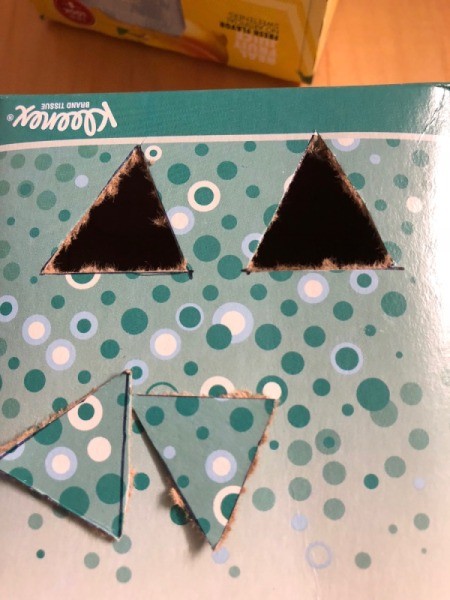 Cardboard Halloween Pumpkin and Ghost - eyes cut out