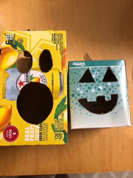 Cardboard Halloween Pumpkin and Ghost - boxes ready to paint