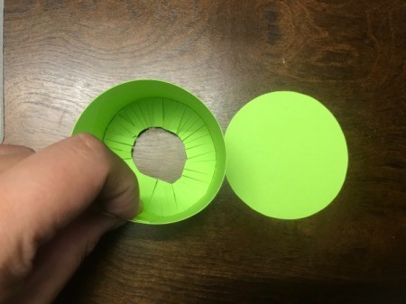 Birthday Cake Gift Box - make a circle with the fringed strip