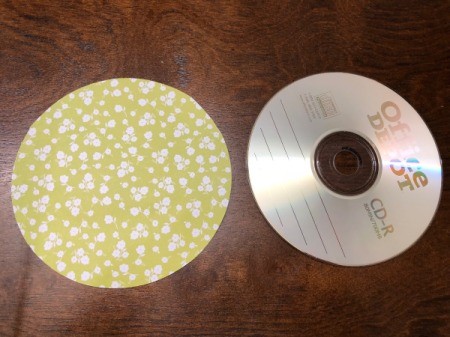 Birthday Cake Gift Box - for the plate trace around a CD on floral paper, cut out