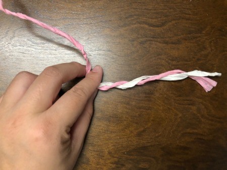 Birthday Cake Gift Box - twisting the strands