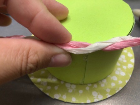 Birthday Cake Gift Box - hot glue to the edge of the cake top as icing