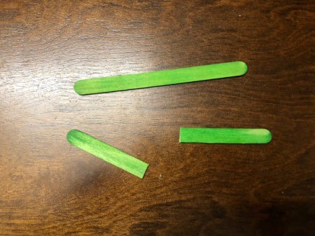 Birthday Cake Gift Box - cut a craft stick in half