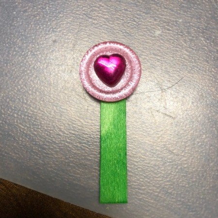 Birthday Cake Gift Box - glue heart to button and button to the top of the stick