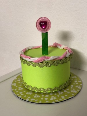 Birthday Cake Gift Box - finished cake shaped gift box