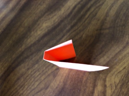 Squawking Crow Paper Craft - fold the orange paper for the beak