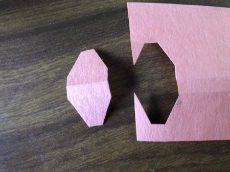 Squawking Crow Paper Craft - cut a 1 inch wide elongated octagon