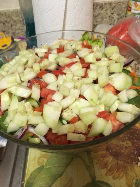 cucumbers on salad