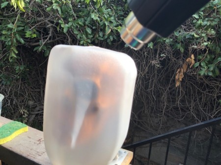 Milk Jug Skulls - slip jug over skull with longer side in front and begin heating