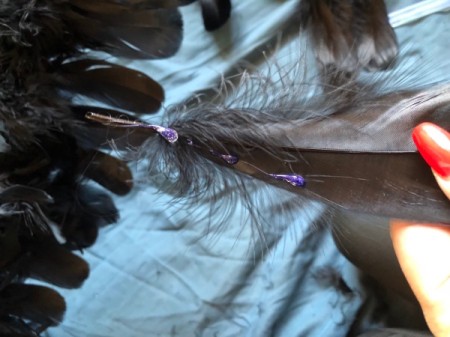 Raven Masquerade Costume - add a longer feather