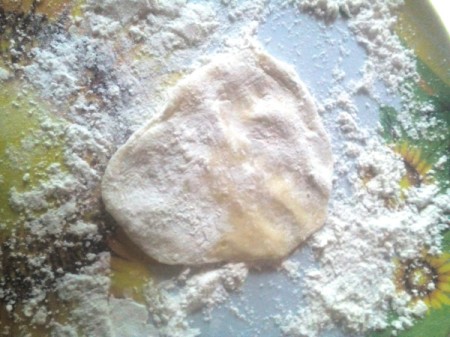 flattened ball of dough