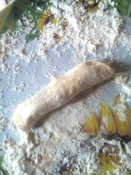 dough rolled up with cheese