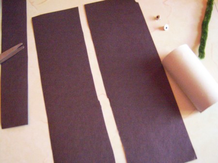 Hanging Bats - cut black paper to fit the width of the TP tube
