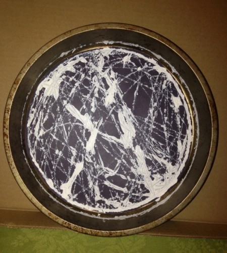 Marble Painted Paper Spider Web - keep dipping and rolling until you have your web