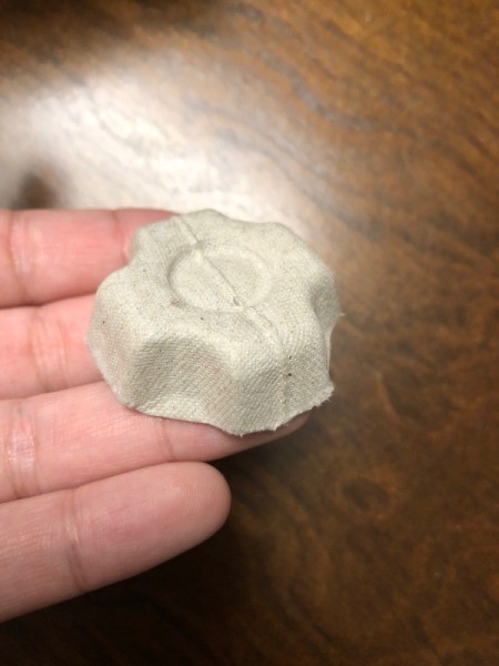 Christmas Egg Carton Wreath - well trimmed egg cup