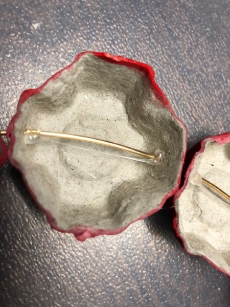 Christmas Egg Carton Wreath - glued in place