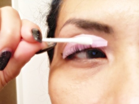 DIY Long-Lasting Eyelash Lift - clean off nourishing lotion