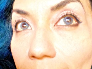 DIY Long-Lasting Eyelash Lift - closeup of eyes after process