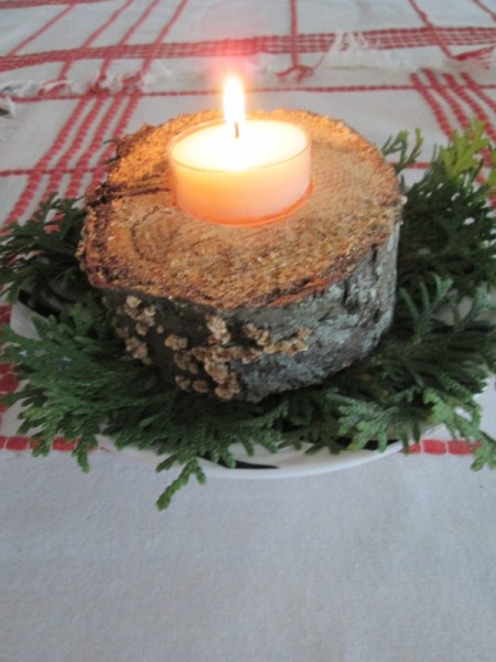 Firewood or Broken Tree Branch Tea Light Holder - top view of same