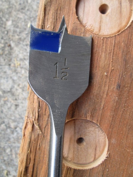 Firewood or Broken Tree Branch Tea Light Holder - drill bit