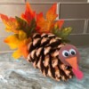 Pinecone Turkey - attach the head to the front of the pinecone and hold until set