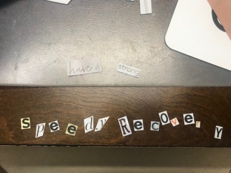 How to Make a Speedy Recovery Card - letters cut from a magazine
