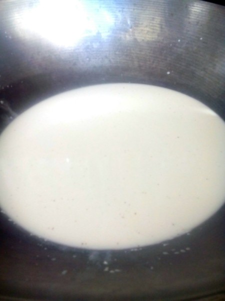 coconut milk in pan