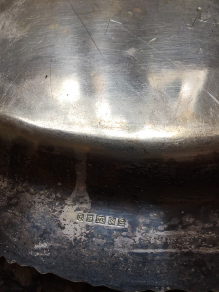 Identifying a Silver Tray - underside with markings