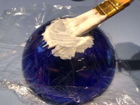 Autumn Leaves Centerpiece - spread Mod Podge on top of the plastic