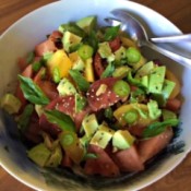 Spicy Asian Watermelon Salad in bowl