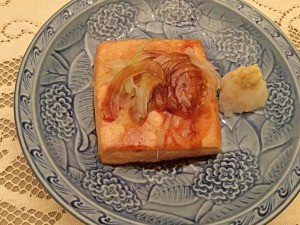 Japanese Glazed Tofu Steak on plate