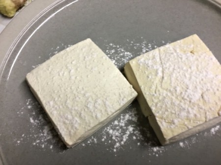 flour tofu pieces
