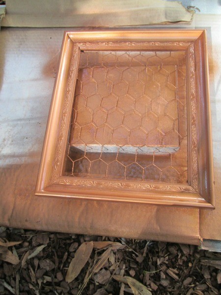 My Framed Jewelry Display Holder - spray painted a copper color