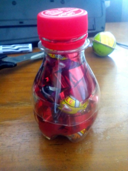 Apple-Bottle Christmas Gift Container - replace top and tape together