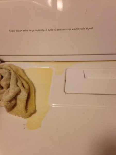 Dryer Leaking Oil on Top - oil on top of dryer
