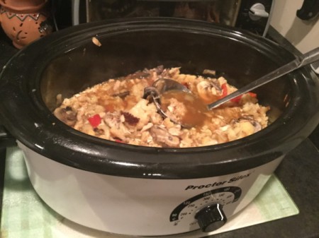 Roasted Cauliflower Soup in pot