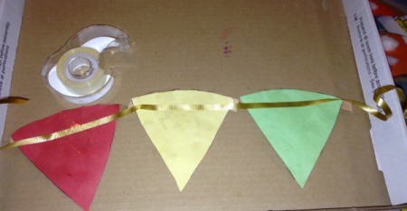 Pumpkin Pie Garland - tape ribbon to the back of the slices