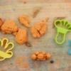 Peanut Butter Play Dough - orangish tan play dough with cutters