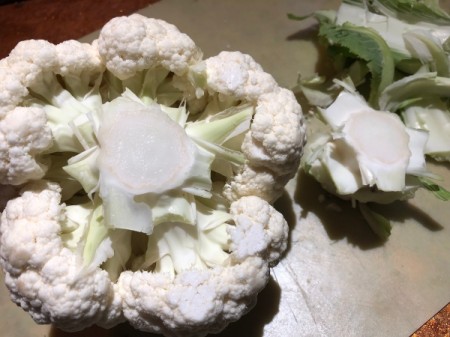 Cauliflower Sheep Centerpiece - cut off stalk as close to the head a possible