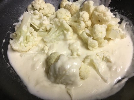 adding Cauliflower to sauce