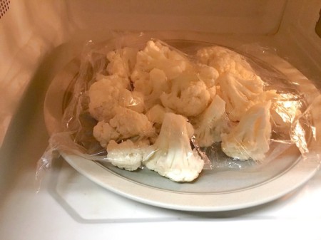 Cauliflower pieces on plate