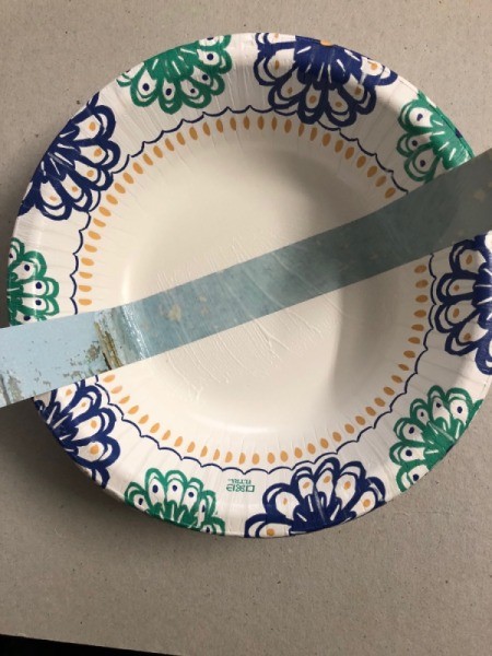 Magazine Bowl Gift Basket - start glueing down strips