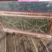 Information on an Antique Trunk - two color trunk with studs over (leather?) sheath