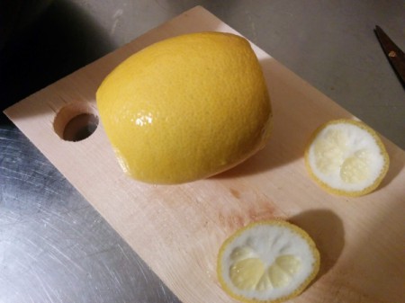 cutting ends of Lemons