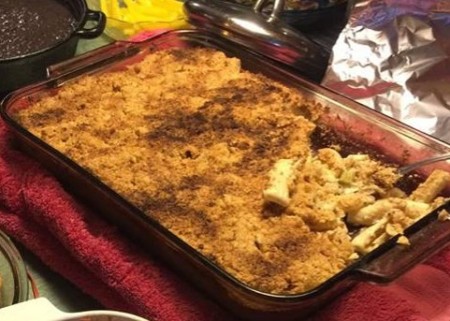 Pasta Casserole in glass baking pan