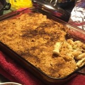 Pasta Casserole in glass baking pan